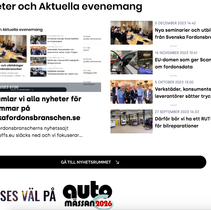 Nyheter på svenskafordonsbranschen.se